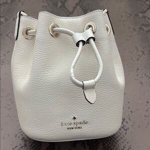 Kate Spade Leather Bucket Bag with Drawstring Closure